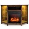 Costway Fireplace TV Stand with Led Lights & 18'' Electric Fireplace for Tvs up to 50'' Gray/Brown/Black/White